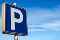 Free Parking Sign on Blue sky with Clouds - Photography Royalty Free Stock Photo