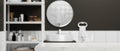 Closeup modern marble tabletop for montage over modern contemporary bathroom