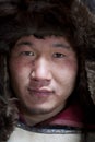 Closeup of a Mongolian warrior Royalty Free Stock Photo