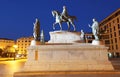 Closeup of monument Napoleon Bonaparte on his horse and his four brothers, Ajaccio, France. Royalty Free Stock Photo