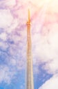 Closeup of the Monument to the Conquerors of Space in Moscow Royalty Free Stock Photo