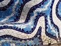 Closeup of mosaic of colored ceramic tile by Antoni Gaudi Spain Royalty Free Stock Photo