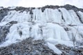 Mountainside Covered With Frozen Falling Water Royalty Free Stock Photo