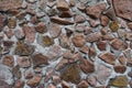 Closeup of multicolored gravel pebble dash on the wall Royalty Free Stock Photo