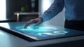 Closeup of a multifunctional workstation designed for versatility allowing workers to switch tasks easily while