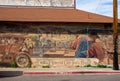 Closeup of a mural on a wall in Arizona, the US