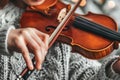 Closeup of a musician playing violin