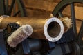 Closeup of the muzzle of an M1841 mountain howitzer cannon, used by the US Army in the mid 19th century - Ocala, Florida, USA Royalty Free Stock Photo