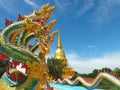 Closeup five Heads to the Sri Sathing Pagoda Wat Pa Wang Nam Yen Royalty Free Stock Photo