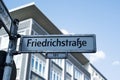 Text Friedrichstrasse in a nameplate in Berlin