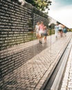 Closeup of the names of the Vietnam war Veterans