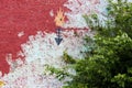 Closeup of Native American mural on brick wall in Tulsa Oklahoma USA circa May 2010