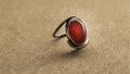 CLOSEUP Natural Brown Yemeni Opal Aqeeq Ring HD