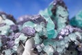 Closeup of naturally occurring rare blue crystalline ore