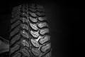 Track off road tyre ATV mud tire with space for advertising background Royalty Free Stock Photo