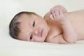 Closeup of newborn baby with eyes open Royalty Free Stock Photo