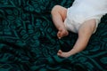 Newborn  baby feet on blanket Royalty Free Stock Photo
