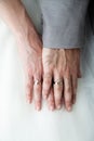 Closeup of newlyweds hands Royalty Free Stock Photo