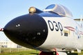 Closeup of the nose of the McDonnell CF-101 Voodo defence plane at the Comox Air Force Museumm