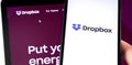 Smartphone with Dropbox logo