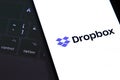 Notebook and smartphone with Dropbox logo