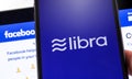 Smartphone with Libra Facebook logo