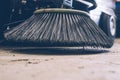 Closeup at Nylon brush of the Road sweeper Royalty Free Stock Photo