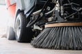 Closeup at Nylon brush of the Road sweeper Royalty Free Stock Photo