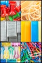 Closeup Office Supplies Collage