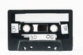 Closeup of an old ancient vintage musicassette on a white background