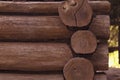 Closeup old Blockhouse. Brown Background Royalty Free Stock Photo