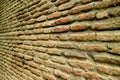 Closeup the old brick wall in diminishing perspective Royalty Free Stock Photo