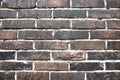 Closeup of old brown dark brick wall Royalty Free Stock Photo