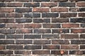 Closeup of old brown dark brick wall Royalty Free Stock Photo