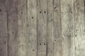 Closeup of old brown wooden plank texture background. Wallpaper backdrop. Abstract wood floor and wall structure. Top view angle. Royalty Free Stock Photo