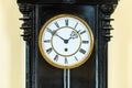 Closeup old clock on wall Royalty Free Stock Photo