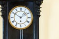 Closeup old clock on wall Royalty Free Stock Photo