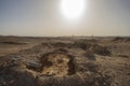 Old military bunker abandoned in remote african desert Royalty Free Stock Photo