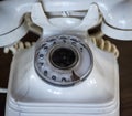 closeup of an old dial phone Royalty Free Stock Photo