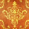 Elaborate Damask pattern on old paper. Royalty Free Stock Photo