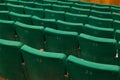 Closeup of old green seats Royalty Free Stock Photo