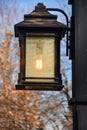 Old Lantern Streetlight with Etched Glass