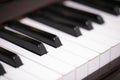 Closeup old piano key and copy space Royalty Free Stock Photo