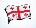 Flag of Georgia. Vector drawing icon Royalty Free Stock Photo