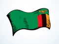 Flag of Zambia. Vector drawing icon Royalty Free Stock Photo