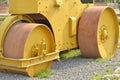 closeup of old road roller Royalty Free Stock Photo