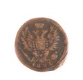 Closeup of old russian coin. Royalty Free Stock Photo