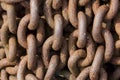 A close-up of an old and rusty chain Royalty Free Stock Photo