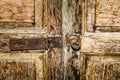 Closeup of old rusty door hinge Royalty Free Stock Photo