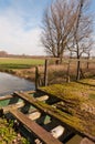 Closeup of an old rusty drawbridge in a landscape